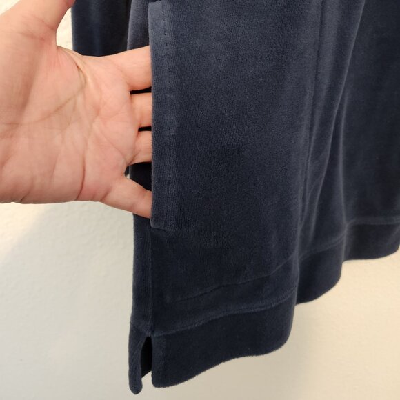 Denim & Company Velour Top Pullover Womens Small Long Sleeve Pockets Blue - Picture 10 of 16